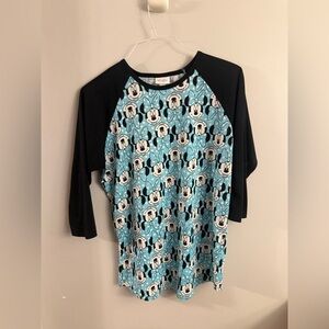 LuLaRoe Minnie Mouse Raglan Top (L)